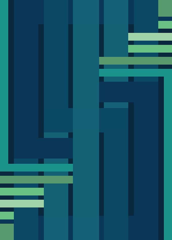 Geometric Blue and Green Pattern