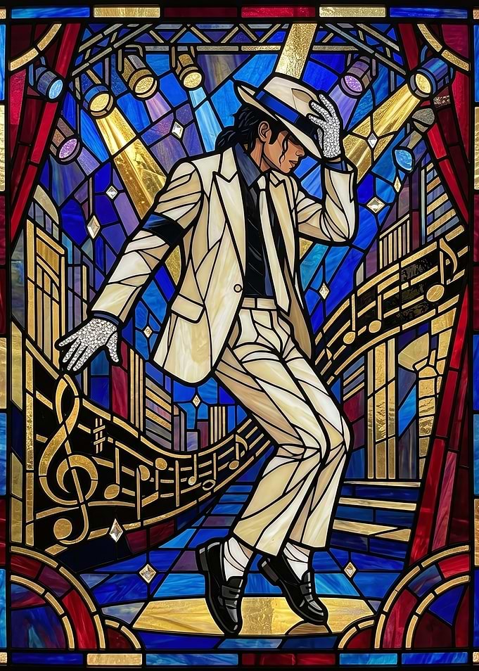 Michael Jackson Stained Glass Art