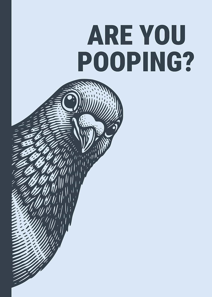 Are You Pooping? Funny Peeking Pigeon Bathroom Humor