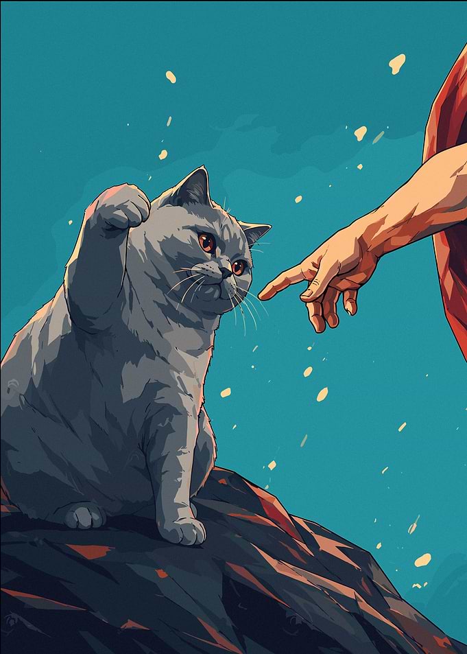 The Creation of Catkind | British Shorthair Anime Art