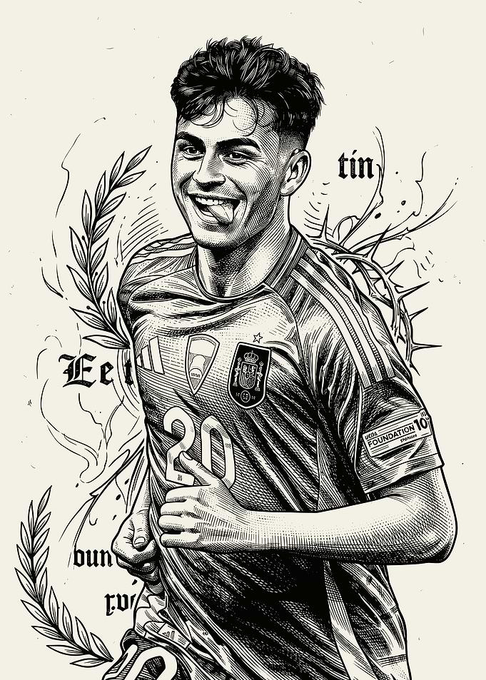 Gavi with Spanish National Team Jersey