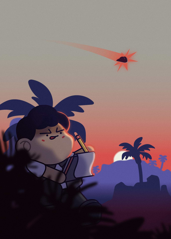Melcos sketching a meteor shower