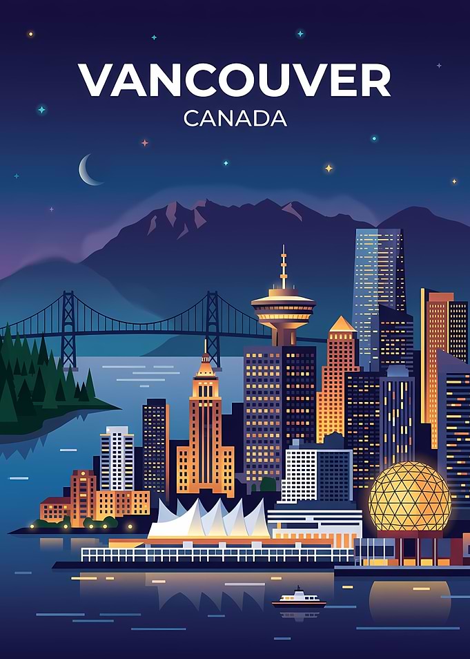 Vancouver Cityscape at Night