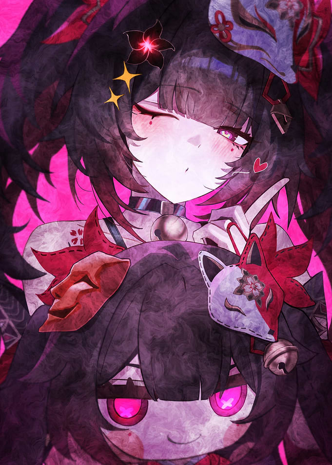 Anime Girl with Masks Star Rail