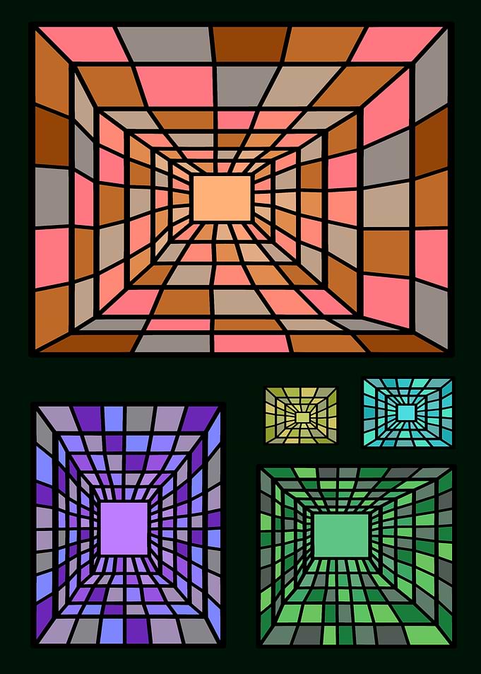 Abstract Geometric Tunnel Art