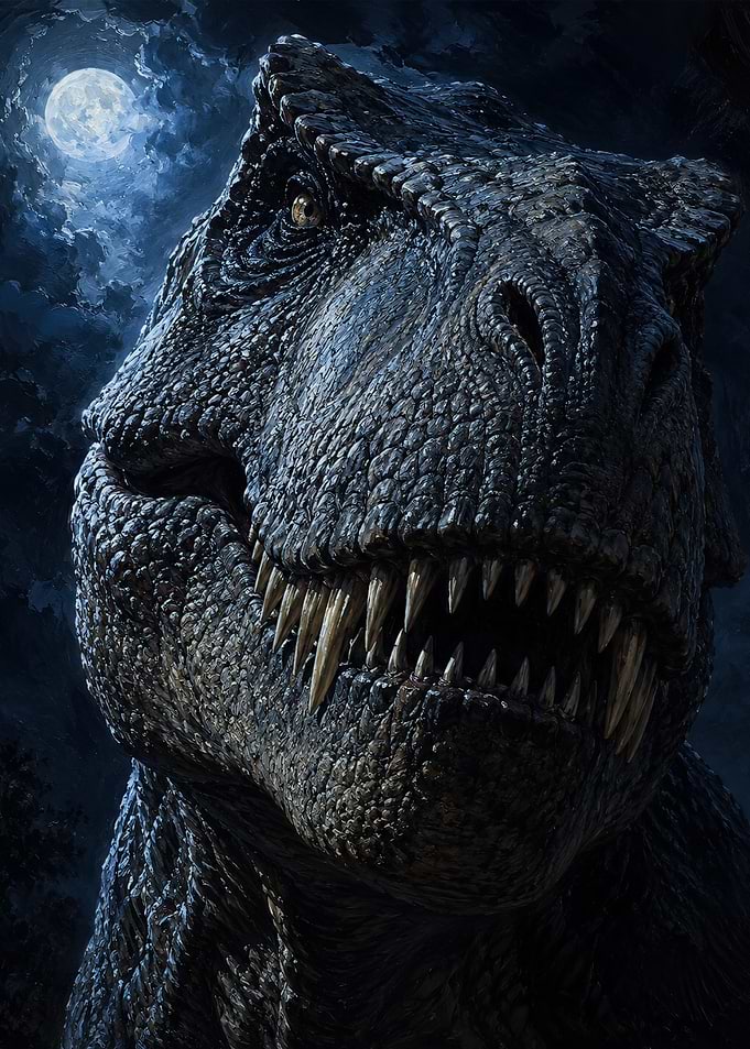 Tyrannosaurus Rex in Moonlight