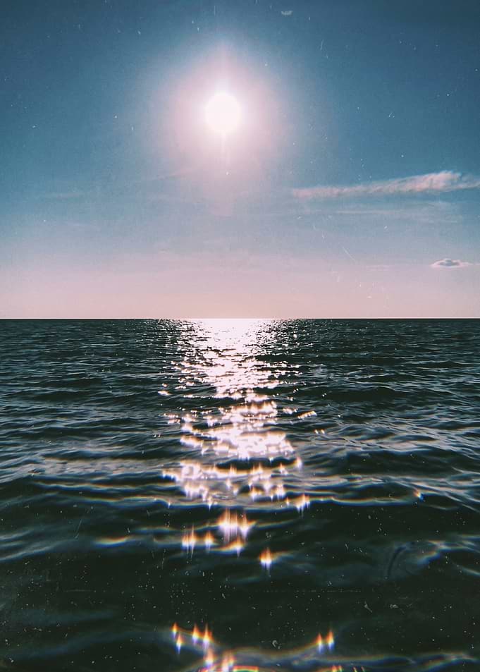 Sunlit Ocean Horizon