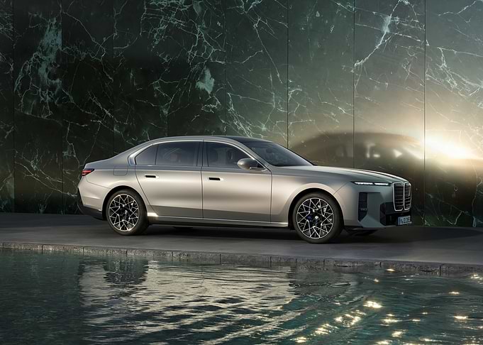 BMW i7 Luxury Sedan by Water