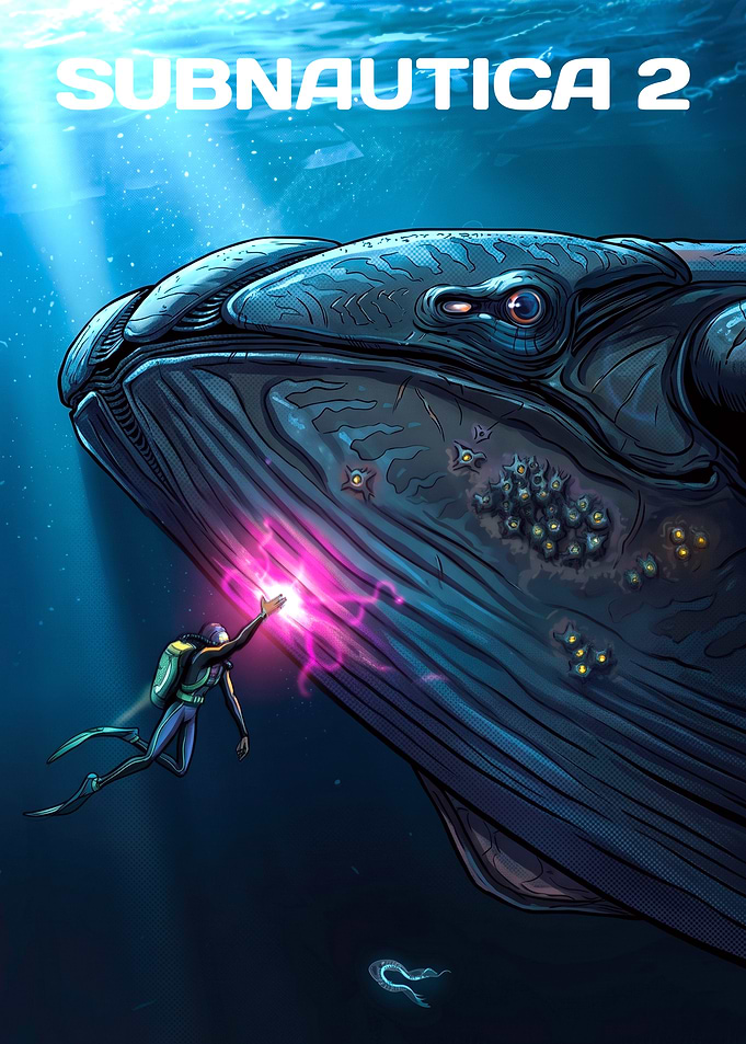 Subnautica 2 Diver and Leviathan