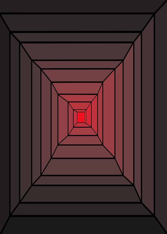 Infinite Red Square Tunnel