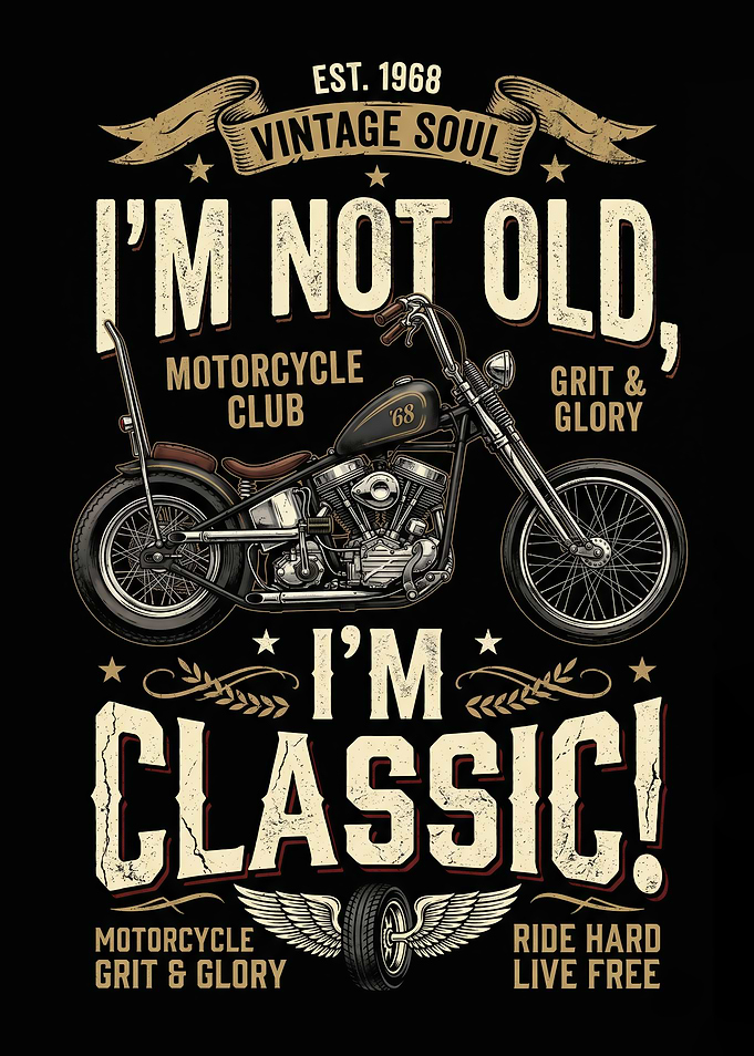 I'm Not Old, I'm Classic Motorcycle Art