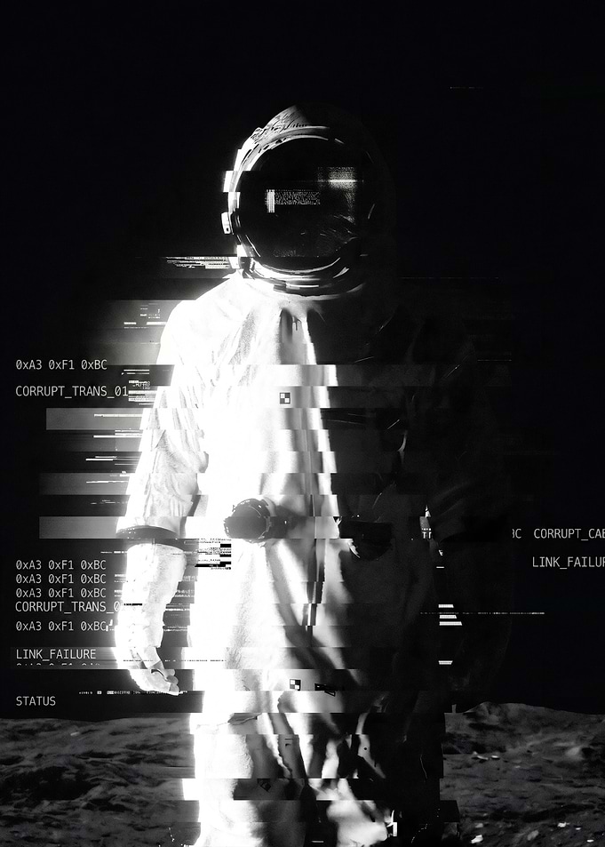 Glitching Astronaut on the Moon
