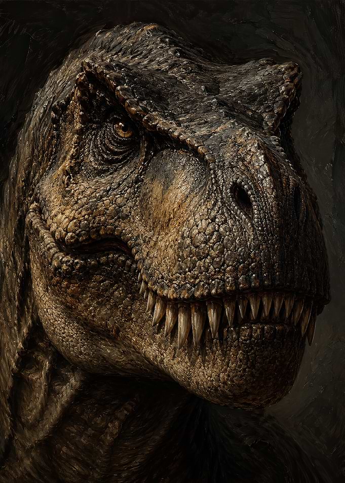 Close-up of a Tyrannosaurus Rex head