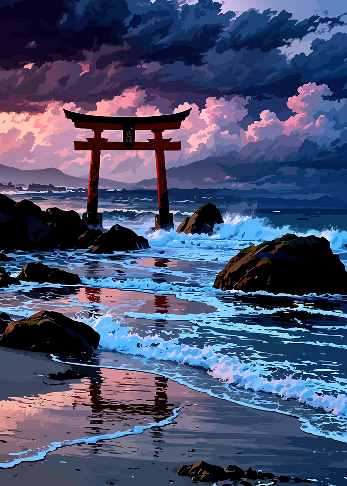 Torii Gate at Sunset Beach