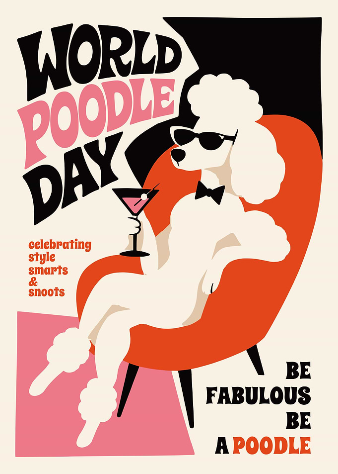 World Poodle Day Retro Poster