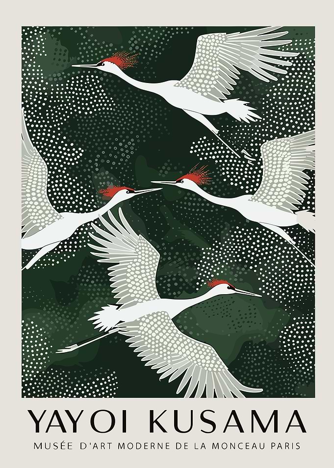 Yayoi Kusama Cranes Poster