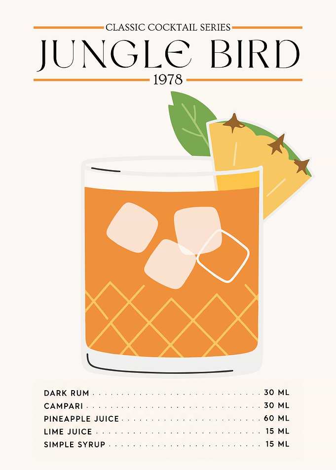Jungle Bird Poster – Classic Cocktail Minimalist Wall Art (1978 Edition)