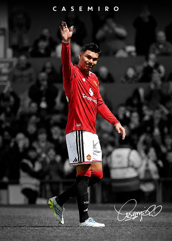 Casemiro Waving in Manchester United Kit