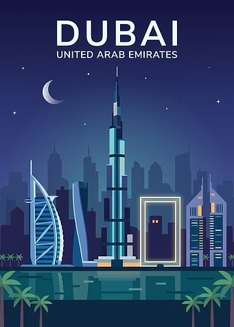 Dubai Skyline at Night