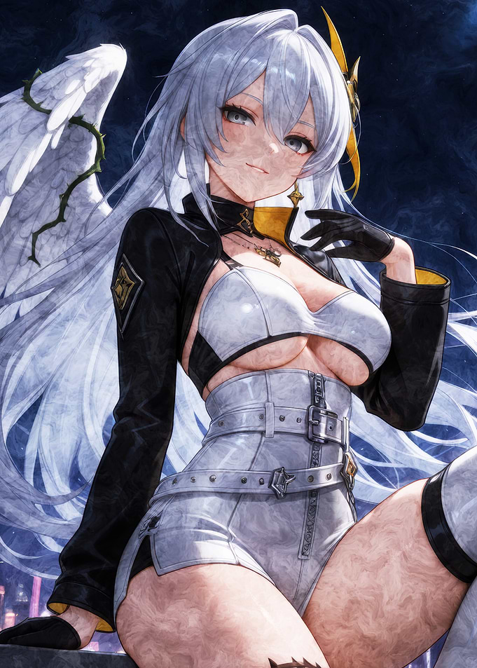 Anime Angel in Futuristic Outfit