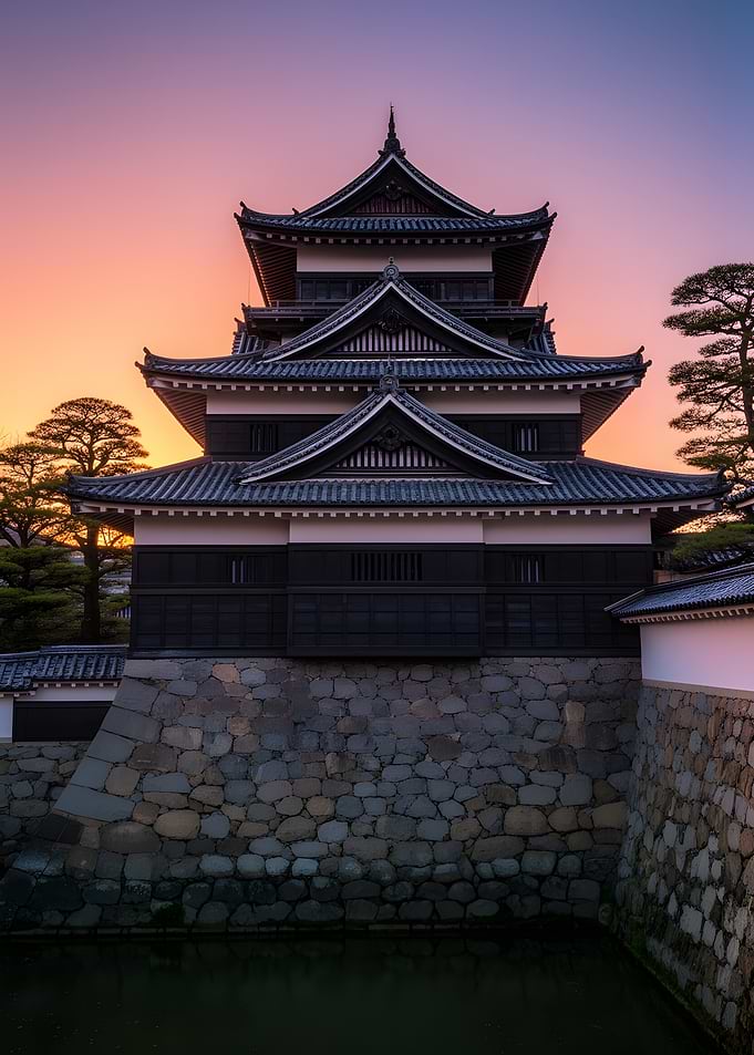 Japanese Castle at Sunset