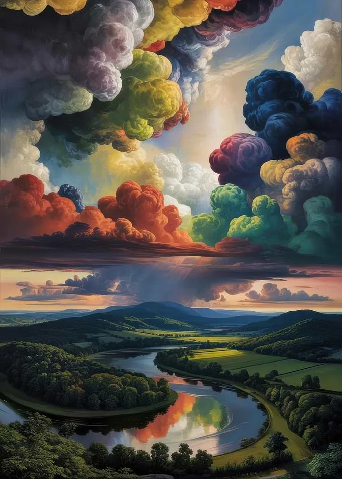 Vibrant Sky Over Rolling Hills