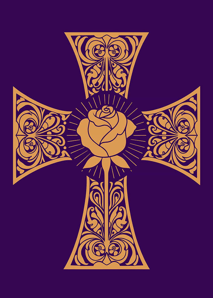 Ornate Rose Cross Emblem