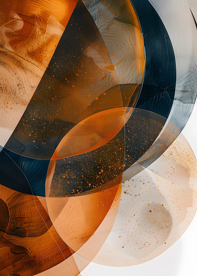 Abstract Overlapping Circles with Orange and Teal