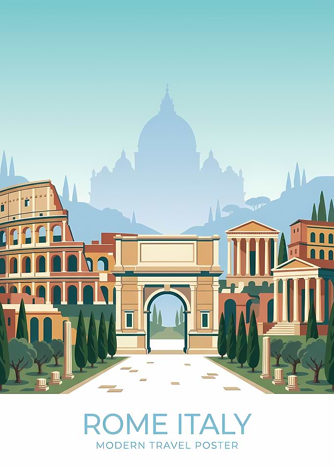 Rome Italy Travel Poster