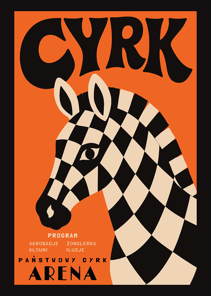 Vintage Circus Poster with Zebra