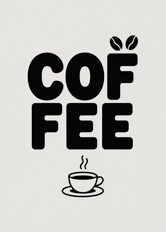 Coffee Text Art with Cup