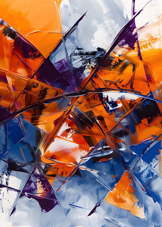 Abstract Geometric Paint Splatter
