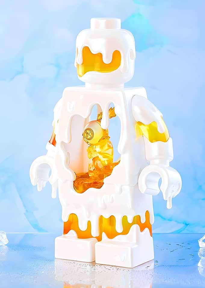Melting Lego Figure with Inner Core