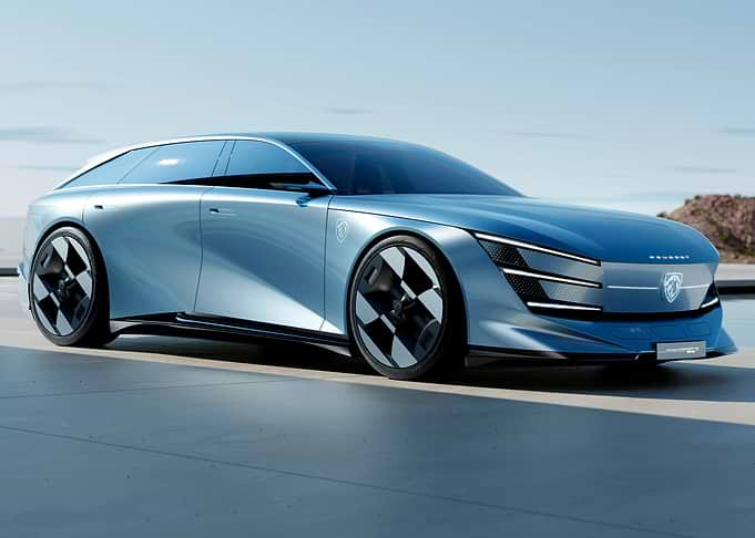 Futuristic Blue Peugeot Concept Car