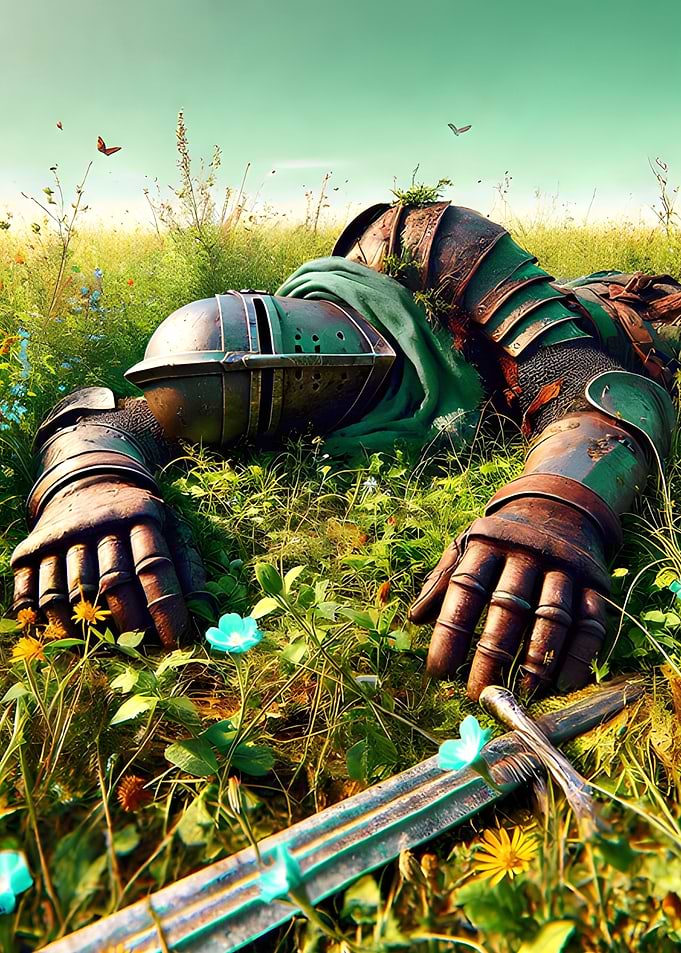 Fallen Knight in a Field