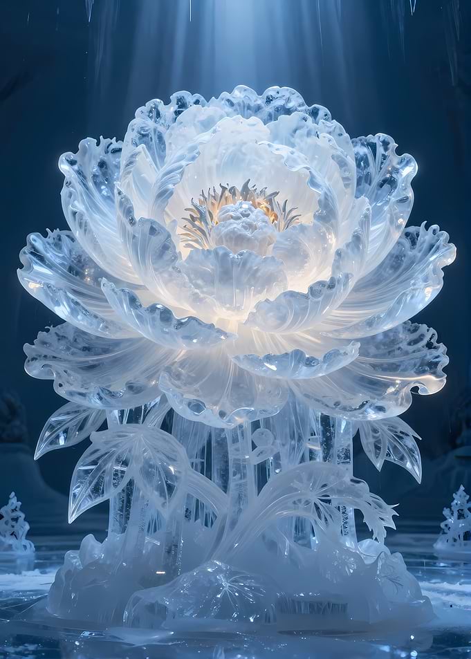 Ice Flower Sculpture