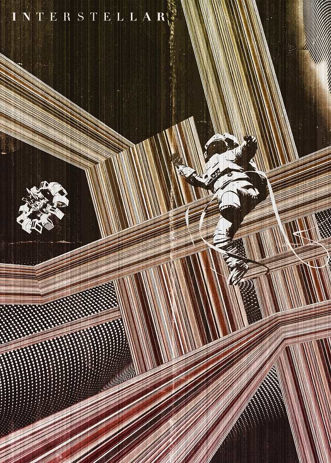 Interstellar Astronaut in Abstract Space
