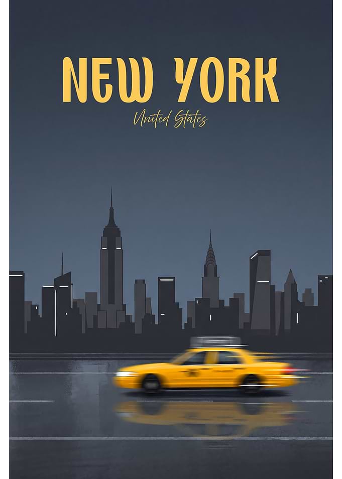 New York City Taxi Skyline