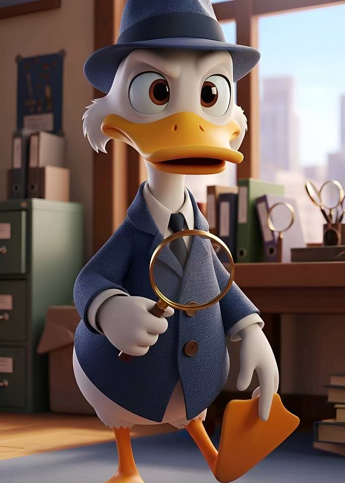 Detective Duck with Magnifying Glass