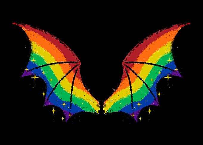 Rainbow Pride Bat Wings