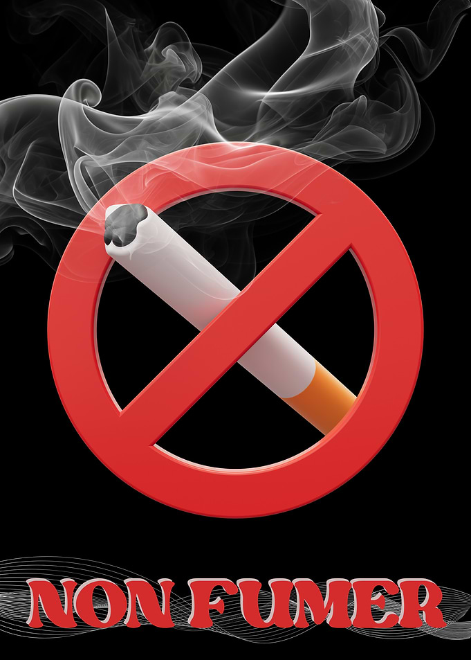 No Smoking Sign with Text