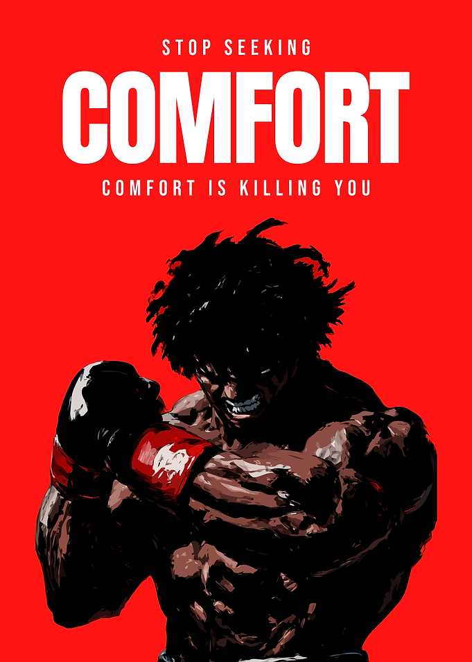 Boxer with Comfort Motivational Text