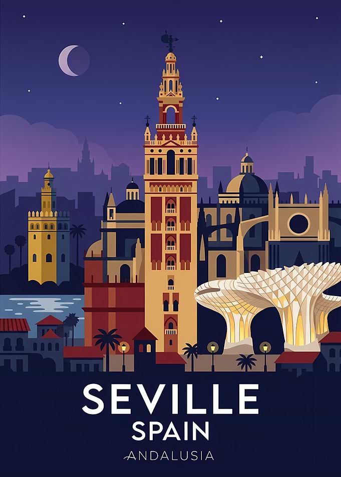 Seville Skyline at Night