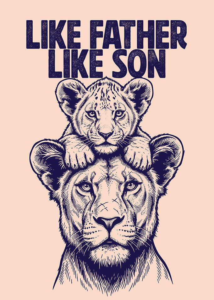 Like Father Like Son Lion Art