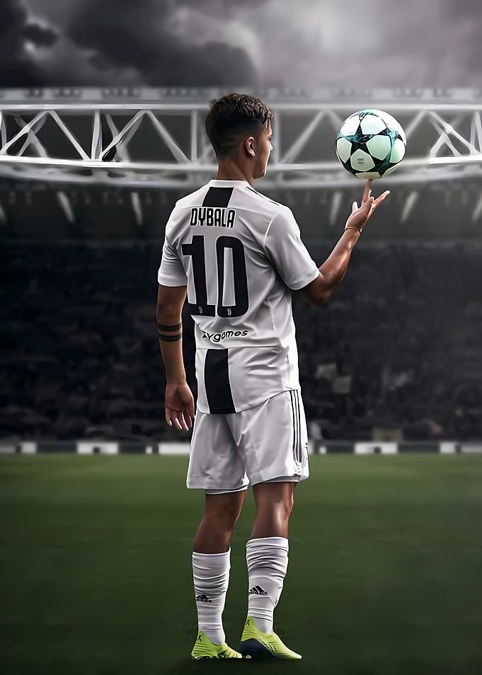 Footballer Dybala with Soccer Ball