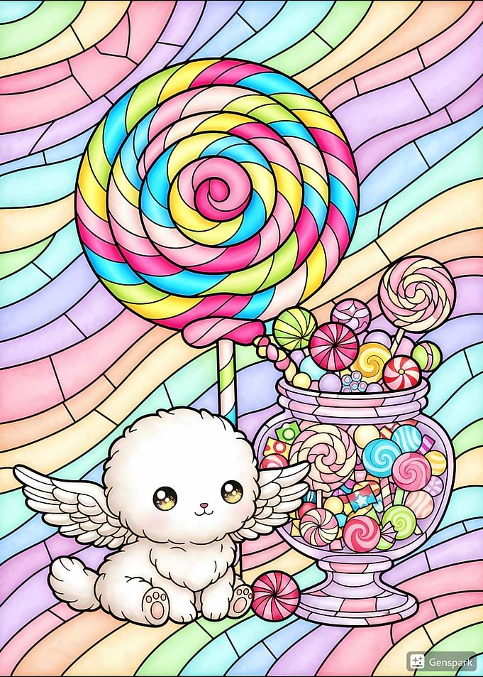Cute winged creature with candy