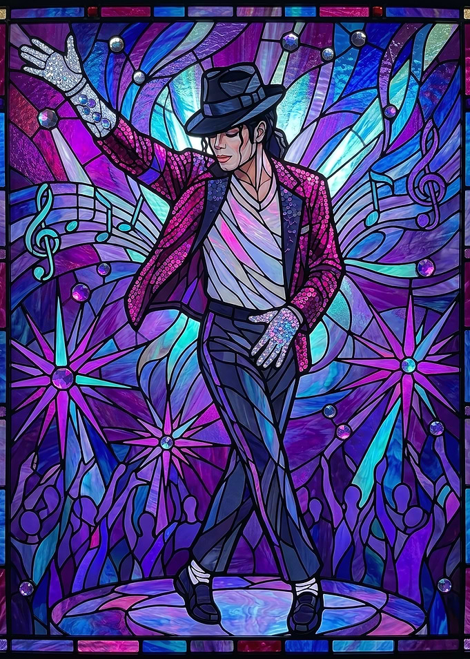 Michael Jackson Stained Glass Art