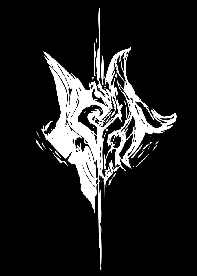 Abstract White Wolf Symbol
