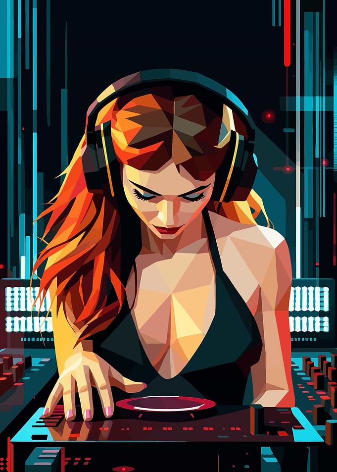 DJ Woman with Headphones