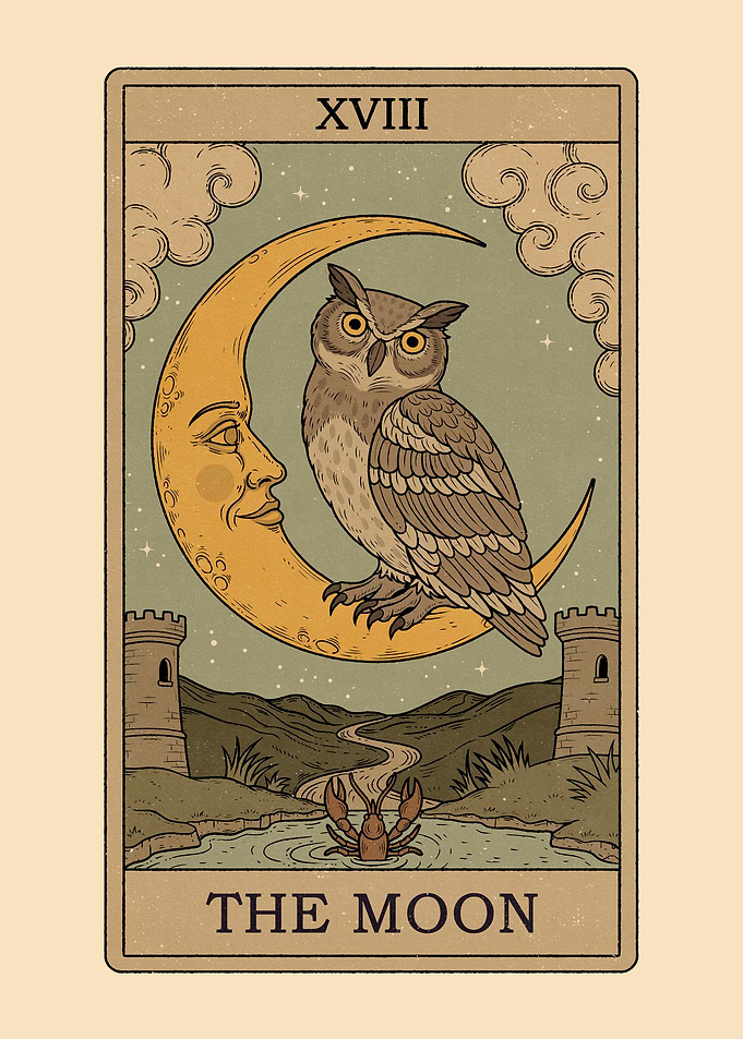 The Moon - Owls Tarot